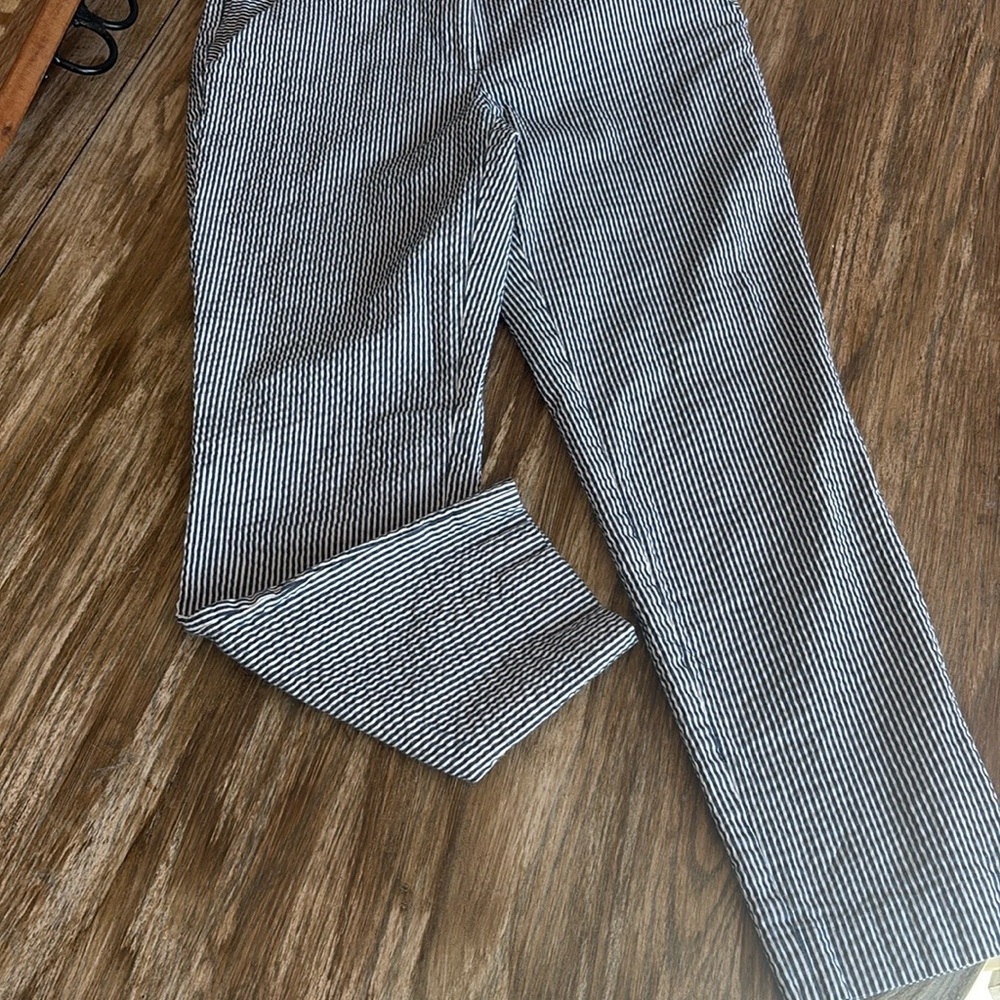 Anne Klein White and Blue Capris with Seam Detail